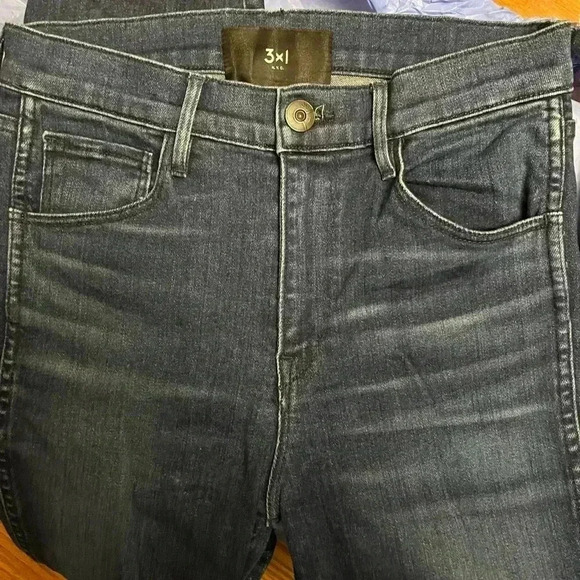 3x1 NYC Shelter Crop Denim Chewed Hem High Rise Straight Leg Jeans 26 - Picture 7 of 10